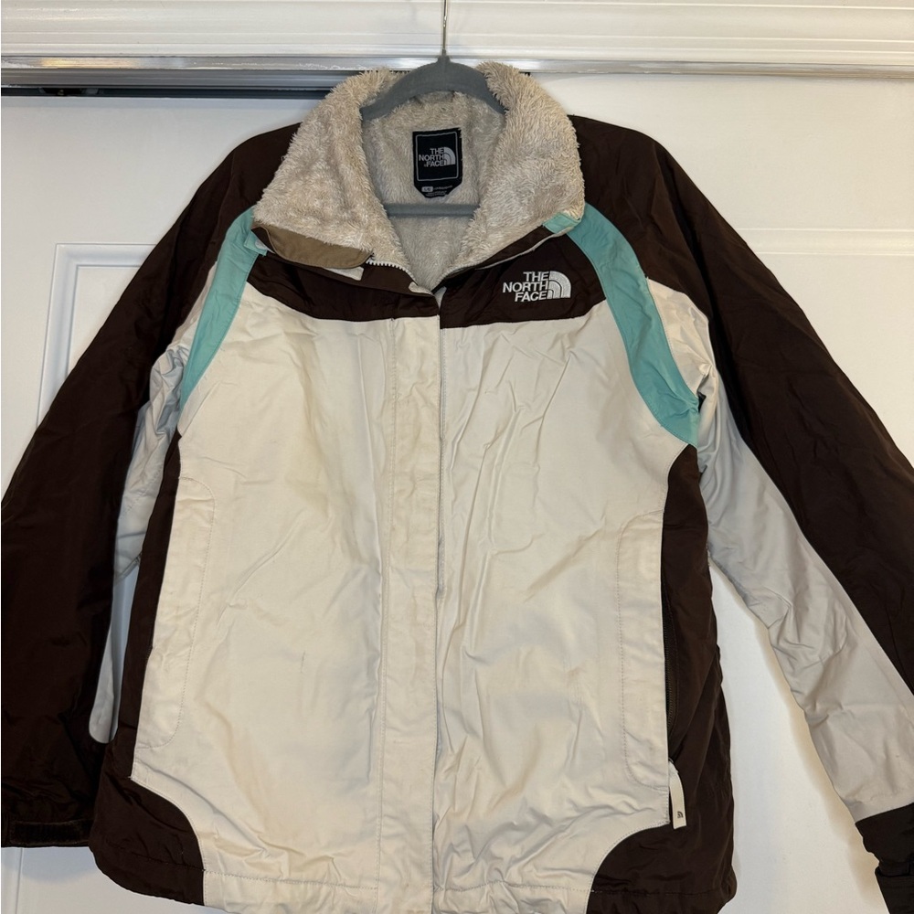 North Face Brown/Cream Fleece Jacket